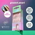 thumbnail image 3 of Lottie London Stay Press'd, Press on Nail Set, Pink with 3D Pearls Almond Shape, Glazed Pearl, 24 Nails, 3 of 13