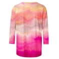 thumbnail image 5 of Htigea Fashion Tie-Dye T-shirt for Women 2025 Clearance Summer 3/4 Sleeve Loose Fit Tunics Tops Plus Size Loose Fit Crewneck Pullover Teen Girl Outdoor Blouse, 5 of 5
