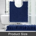 thumbnail image 2 of Alfombra de baño Yimobra en forma de U, lavable, 61 x 51 cm, color azul marino, 2 of 7