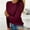 001_Wine, variant on YEJIMAN Green Shirt Women Trendy, Polyester Plus Size Tunic Tops For Women, Women's Round Neck Solid Color Hollow Stitching Long Sleeved T Shirt