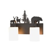 VAXCEL Acadia 2-Light Bronze Rustic Bathroom Vanity Fixture with Nightlight