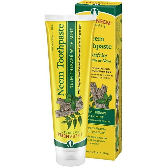 TheraNeem Neem Therape Toothpaste, Mint, No Fluoride and Vegan, 4.23 oz