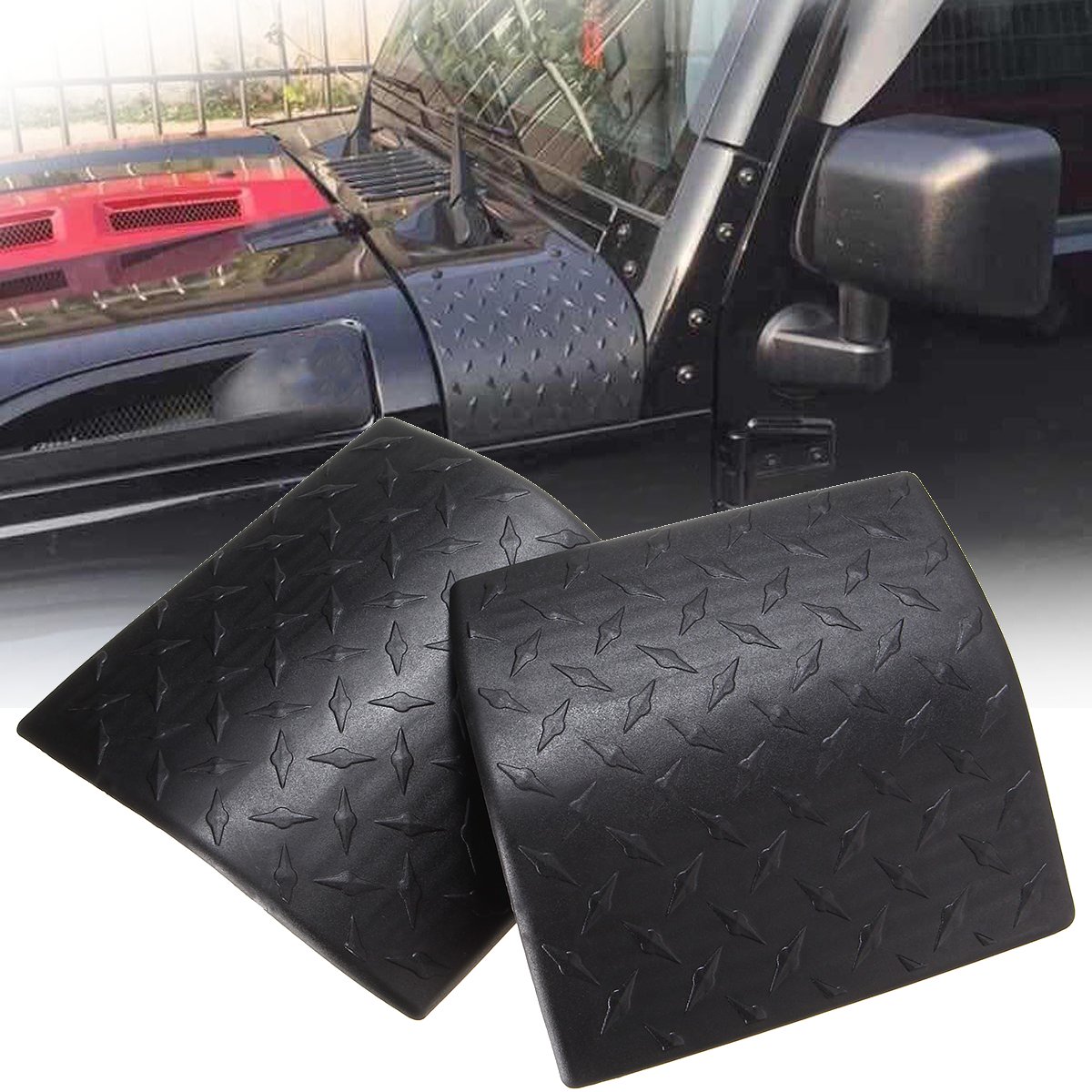 Diamond Plate Cover Trim ABS Plastic For Jeep Wrangler Jk Unlimited 2007-2016 Diamond Plate Cover Trim ABS Plastic For Jeep Wrangler Jk Unlimited 2007-2016