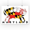 thumbnail image 2 of Maryland, Crab Flag (White with Black Text) (12x18 Wall Art Poster, Room Decor), 2 of 3