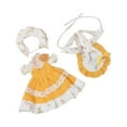 thumbnail image 4 of Conjunto de 2 vestidos a escala 1:6 para vestir muñecas hechas a mano, accesorios elegantes y adorables para coleccionar. amarillo, 4 of 9