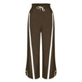thumbnail image 6 of Women's Baggy Wide Leg Pants Casual Drawstring Elastic Waist Contrast Color Workout Y2K Cargo Pants with Pockets Track Pants Lightweight Trousers Streetwear, 6 of 8