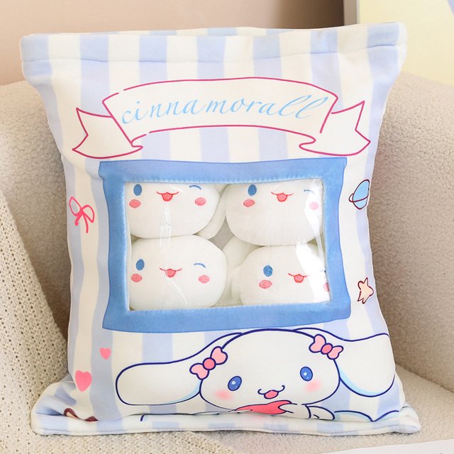 Muñeco de peluche de My Melody, Pochacco, Cinnamoroll, 6 piezas, Anime, almohada creativa, decoración del hogar, bolsa de Kuromi
