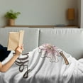 thumbnail image 3 of Almond Blossom Soft Flannel Fleece Blanket, Hand Drawn Almond Blossom on a Branch with Leaves Garden Growth, Cozy Plush for Indoor and Outdoor Use, 60" x 80", Pale Pink Green Brown, by Ambesonne, 3 of 5