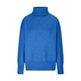 thumbnail image 6 of Lovskoo Sweaters for Women Turtleneck Trendy Casual Wear Long Sleeve High Neck Sweater Blue, 6 of 8