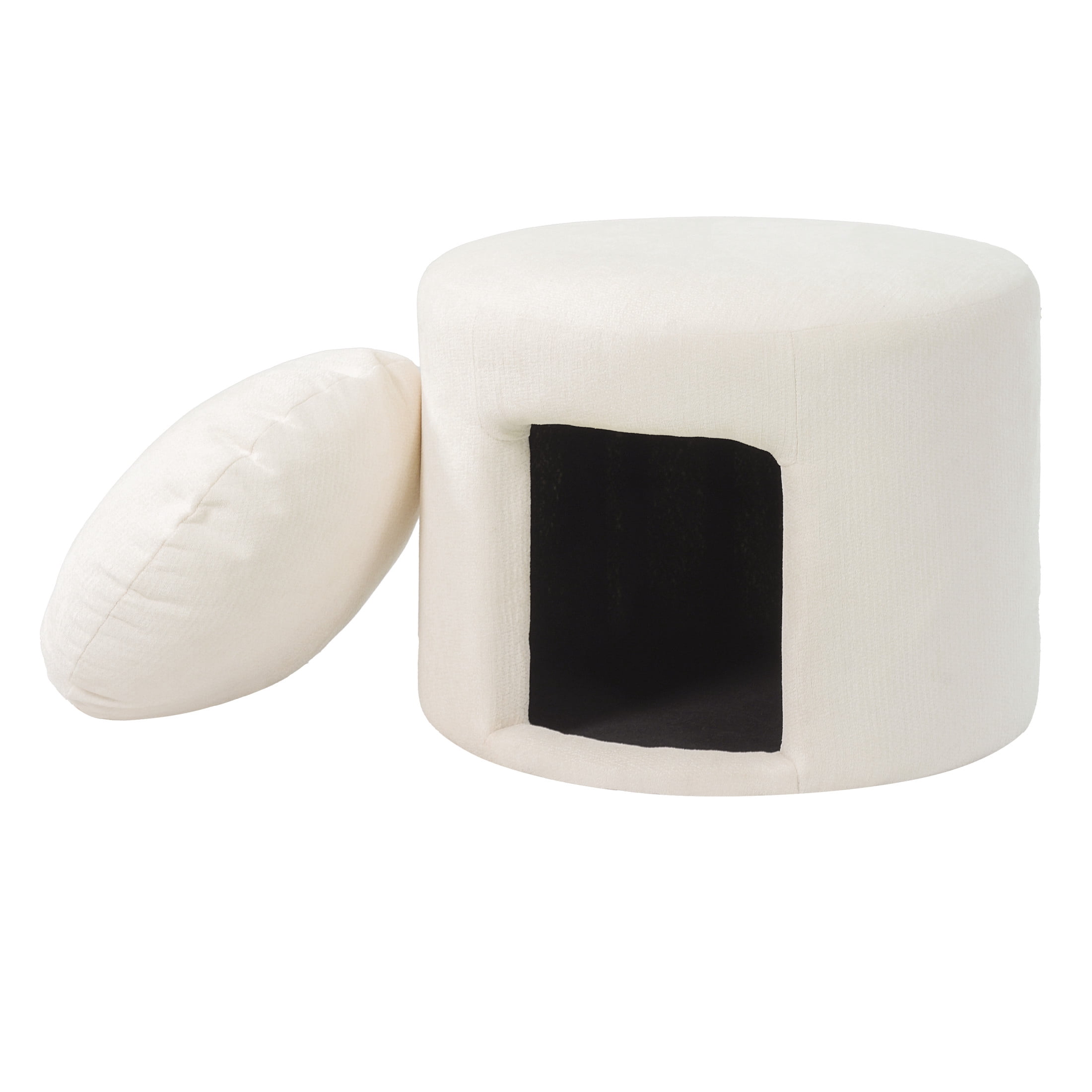 Christopher Knight Home 23.6" Pet Friendly Ottoman with Removable Cushion and Hidden Nook, Beige