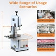 thumbnail image 2 of 1100W Electric Bone Saw Machine 0.39～6.6 Inches Cutting Thickness Commercial Electric Meat Bandsaw with 6 Saw Blades for Bone Meat Frozen Meat Chicken Fish Trotter Beef Bone Cutting Machine, 2 of 7
