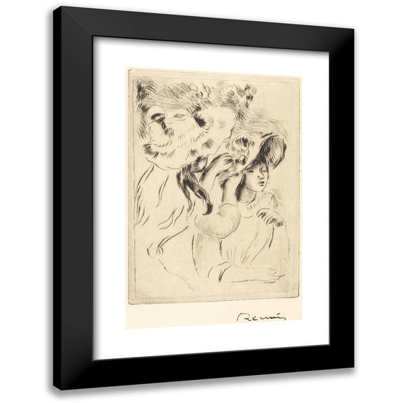 Pierre-Auguste Renoir 11x14 Black Modern Framed Museum Art Print Titled - The Hat Pin (Le Chapeau Epingle) (1894)