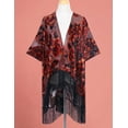 thumbnail image 2 of WeHello Women's shirt peacock print kimono long style clothes summer casual swimsuit cardigan, 2 of 7