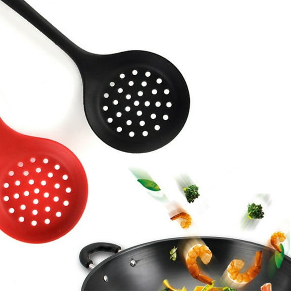 PTOOTP Silicone Slotted Cooking Spoons Set of 2, Non-Stick, Easy to Clean Kitchen Utensils