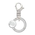 thumbnail image 2 of Delight Jewelry Silvertone Passionate Fearless Strong Infinity Ring - Silvertone Clip on Charm with Clear Crystal Drop, 2 of 5