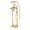 Brushed Gold, variant on SUMERAIN Waterfall Freestanding Bathtub Faucet with Hand Shower, Antique High Flow Floor Mount Tub Filler, Chrome Finish