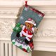 thumbnail image 1 of Bolsa de almacenamiento de adornos colgantes de gran tamaño, medias navideñas de punto rojas, burdeos y blanco marfil, únicas, para decoración familiar, 1 of 4