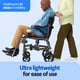 thumbnail image 2 of Silla de ruedas de transporte ultraligera Medline, asiento de 48 cm de ancho, plegable con brazos de altura de escritorio, armazón plateado metálico. Ligera, compacta y portátil., 2 of 5