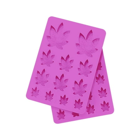 

2 Pack Gummy Leaf Silicone Candy Mold Chocolate Gummy Ice-Cube Molds -Purple