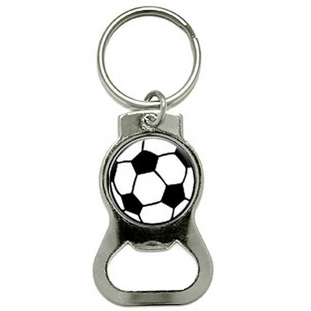 Soccer Ball Bottle Cap Opener Keychain Ring