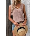 thumbnail image 4 of Women Sleeveless Tank Tops Cable Knit Sweater Vests V Neck Casual Clothes SummerTrendy Outfits 2025 Dark Pink XL, 4 of 7