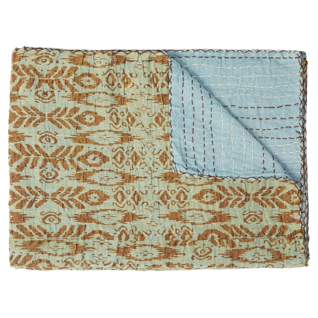Taj Hotel Jeté en Coton Kantha / 50"x70 Pouces / A