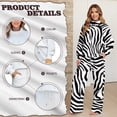 thumbnail image 6 of Yuyamidu Womens Lounge Sets 2 Piece Travel Outfits Soft Comfy Loungewear Matching Sweatsuit Black White Stripe Yoga Volleyball Workout Tracksuits Long Sleeve Sweatshirt Wide Leg Drawstring Sweatpants, 6 of 7