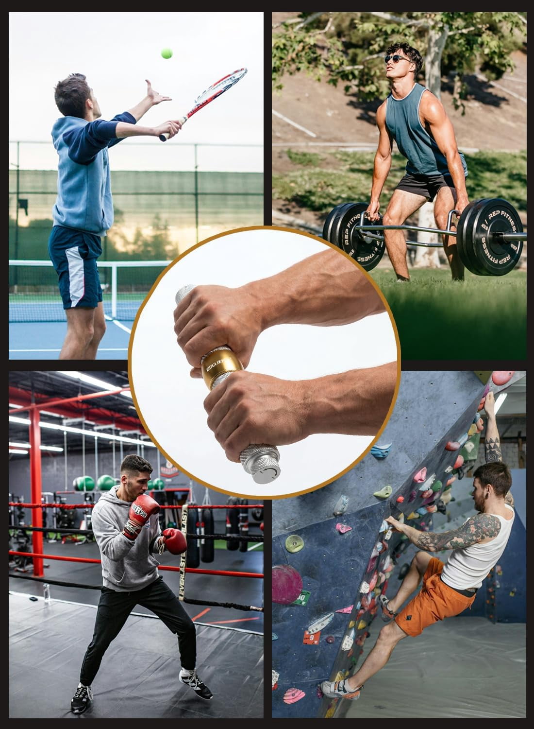 GOULIKFUL Forearm Strengthener, Aluminum Alloy Forearm Exerciser & Wrist Trainer, Portable Grip Strength Trainer with Adjustable Resistance Knob for Home Gym Sports Man Women