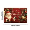 thumbnail image 3 of PuSpu Christmas Entrance Mat 80x50cm Red Polyester Santa+Bells Decor Absorbent Non-Slip Hallway/Toilet Rug Holiday Home Decor Dust-Trap Floor Protector, 3 of 6