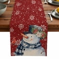 thumbnail image 5 of Christmas Snowman Cardinal on Red Table Runner 13x70in Non-Slip Cotton Linen Table Runners, Winter Snowflake Seamless Dresser Scarves TableRunner for Dinner Kitchen Dining Wedding Party, 5 of 9