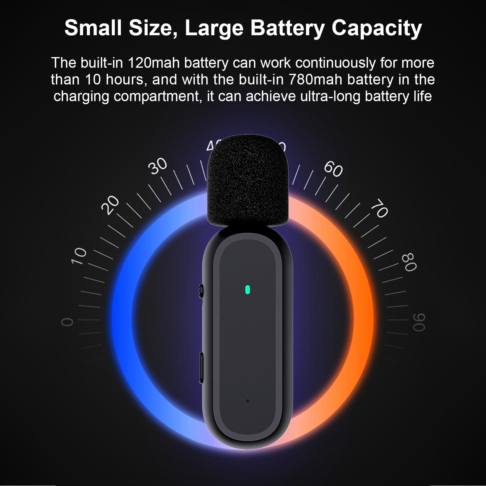 Wireless Mic Wireless Wireless Clip-on Microphone Wireless Mic Receiver and 2 Transmitters with Charging Box for Type-C Mobile Phone Rechargeable Microphone with Windscreen for Interview Live