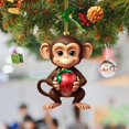 thumbnail image 1 of Christmas Tree Pendant Tree Monkey Pendant Christmas Chain for Hanging Stained Glass Paper Christmas Decorations for Home Small Stain Glass Birds on A Wire Hanging Decorations for Window, 1 of 3