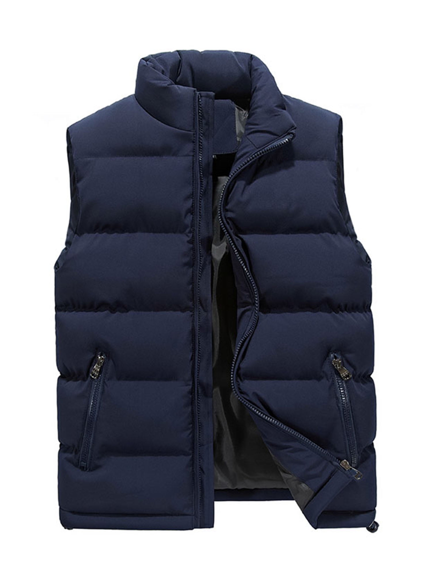 Mens Puffer Vest Jacket Bubble Coat Quilted Padded Outwear Winter Light Weight