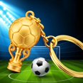 thumbnail image 4 of Xinyolin Football Keychain Three-dimensional Exquisite Workmanship Electroplating Football Fans Accessory Metal Texture Decorate Polishing Country Soccer Club Fans Key Chain for Men, 4 of 8