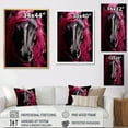 thumbnail image 4 of Designart "Vibrant Equine Black and Pink Horse Majesty I" Animals Canvas Print, 4 of 5