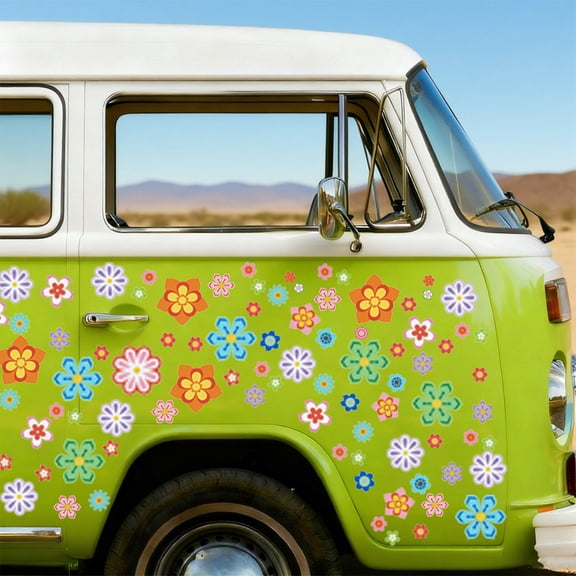 16 Sheets Flower Static Cling Car Decals Stickers