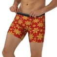 thumbnail image 3 of Picia Christmas With Gold Snowflakes Pattern Men's Athletic Long Leg Briefs , Performance Stretch Underwear，Moisture-Wicking, 3 of 7