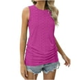 thumbnail image 2 of Ecqkame Womens Summer Sleeveless Tank Tops Solid Color Casual Cute Tunic Tops Fashion Loose Cute Shirt Hot Pink XL, 2 of 8