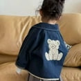 thumbnail image 5 of Vividxx Kids Winter Coat Girls Denim Jacket Cartoon Embroidery Lapel Loose Casual Coat For Toddler Kids Outerwear Spring Fall 12-18 Months, 5 of 8