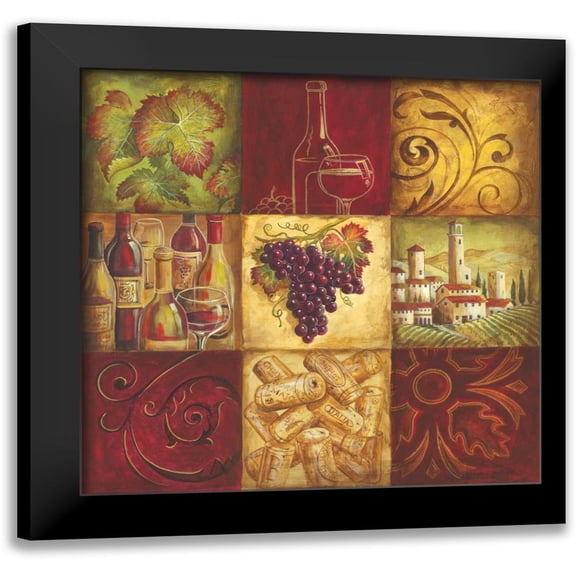 Gorham, Gregory 12x12 Black Modern Framed Museum Art Print Titled - Tuscan Wine II