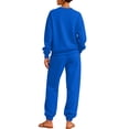 thumbnail image 4 of Stralyhd Two Piece Womens Sets Travel Vacation Long Sleeve Outfit Fall Jogger Tracksuit Fleece Sweat Casual Matching Sets Royal Blue XXL, 4 of 5