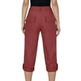 thumbnail image 5 of vigerkar Women's Casual Work Capris Pants High Waisted Business Dressy Pants Tapered Leg Trousers with Pockets , L, 5 of 8