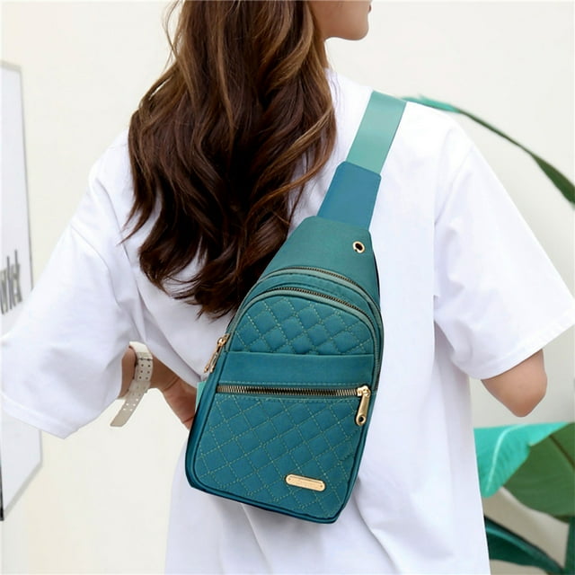 Meitianfacai Shoulder Crossbody Backpack - Fashionable Embroidery Diamond Bag, Grand Capacity Watertight Travel Bag with Data Hole