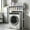 White, variant on Zehiseta Over Washing Machine Shelving Rack 2 Tier Storage Organizer with Hooks for Laundry Room Balcony