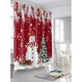 thumbnail image 3 of Red Christmas Shower Curtain Set, Waterproof Shower Curtains for Bathroom, Snowman Xmas Balls Pine Needle Tree Washable Fabric Cloth Bath Curtain for Bathtub Decoration with Hooks 54x78 Inches, 3 of 6