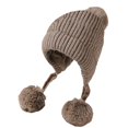 thumbnail image 2 of Bomber Hats Grid Pattern Three Wool Thickened Hat For Children Winter Velvet Outdoor Warm Knitted Hat Bomber Hats, 2 of 3