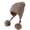 Khaki, variant on Grid Pattern Three Wool Thickened Hat For Children Winter Velvet Outdoor Warm Knitted Hat