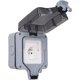 thumbnail image 2 of Enchufe impermeable IP66, enchufe impermeable para pared exterior, caja de enchufe de pared a prueba de polvo para uso interior y exterior (con interruptor, B), 2 of 5