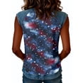 thumbnail image 6 of Tank Tops for Women Patriotic Print Round Neck Sleeveless Shirts Casual Loose Fit Trendy Star Stripe Camisole Blouse Navy XL, 6 of 6