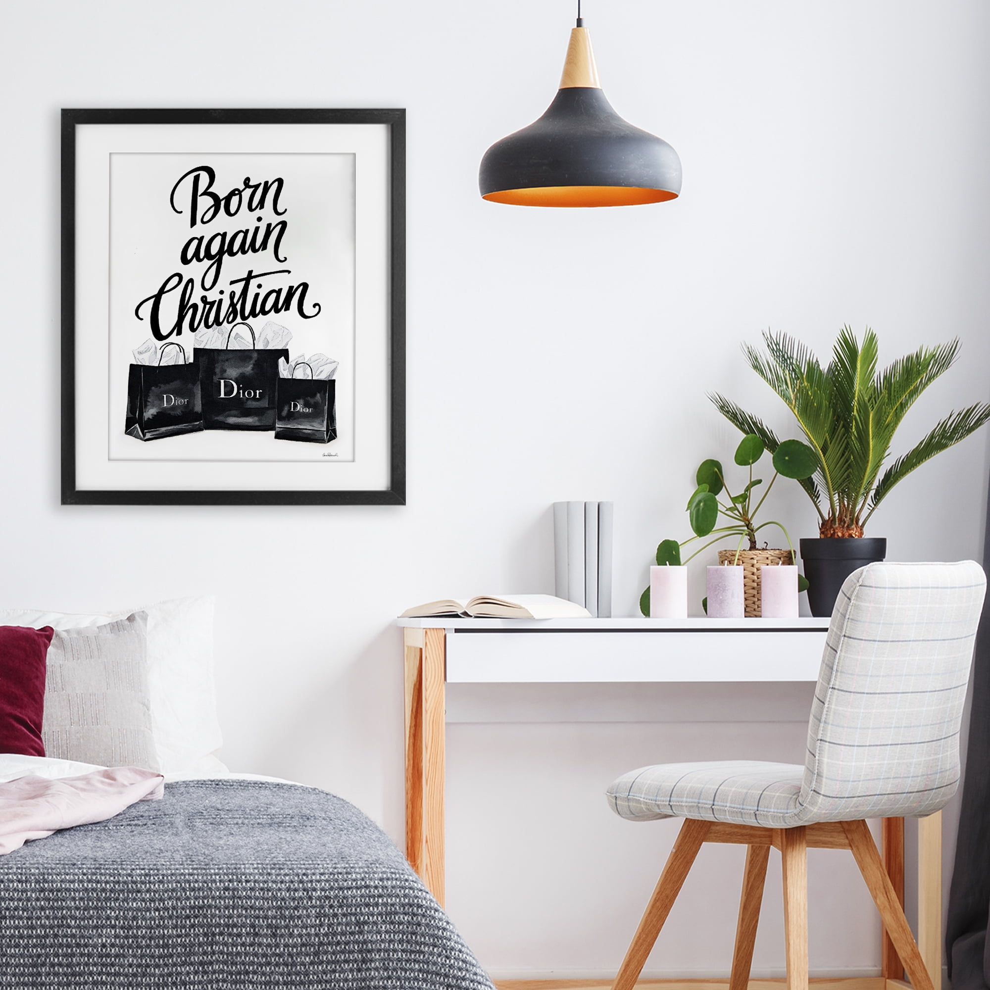 Shopping Born Again Christian Black Framed Print Under Glass, design by Amanda Greenwood